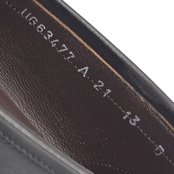 Vintage Salvatore Ferragamo Italy Mens 13D Black Leather Dress Shoes Bit Loafers - Picture 9 of 15